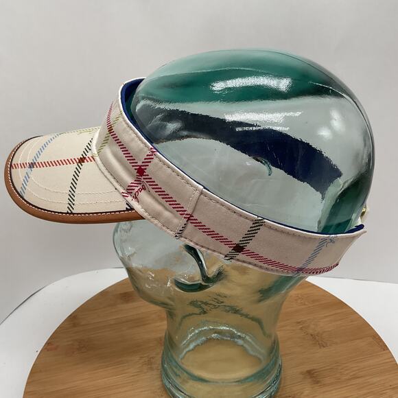 Coach Signature Multicolor Window Pane Cloth Buckle Sun Visor - Picture 3 of 6